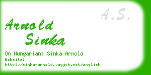 arnold sinka business card